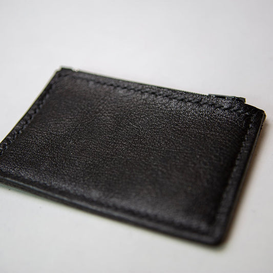 Leren mini portemonnee Zwart | Minimalistic - 12x8 cm - Creating adventure