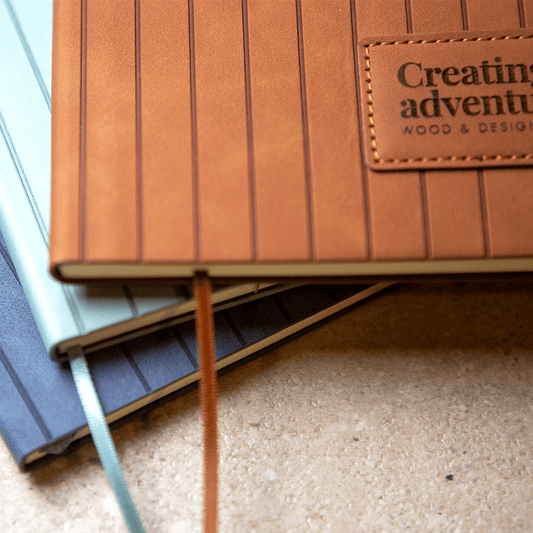 Gepersonaliseerd Notitieboek Cognac (A5) - Creating adventure