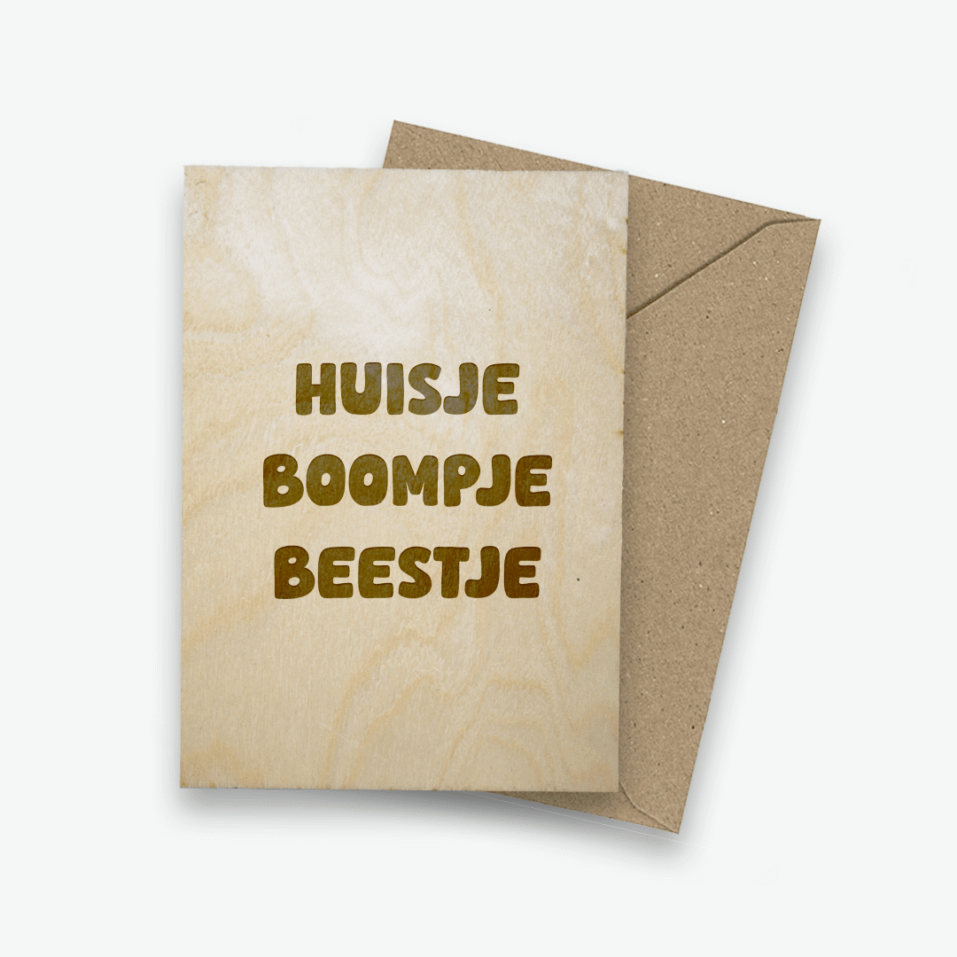 Houten ansichtkaart - Huisje Boompje Beestje - Creating adventure