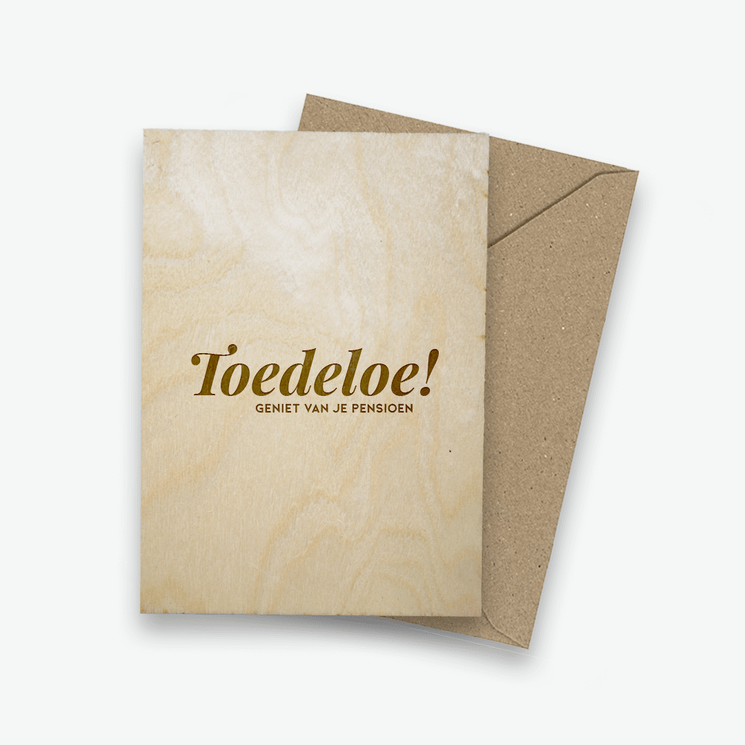 Houten ansichtkaart - Toedeloe! - Creating adventure
