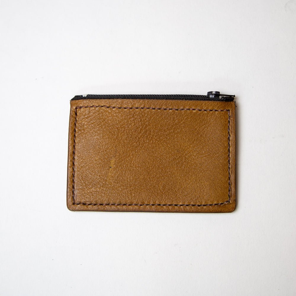 Leren mini portemonnee Cognac | Minimalistic - 12x8 cm - Creating adventure